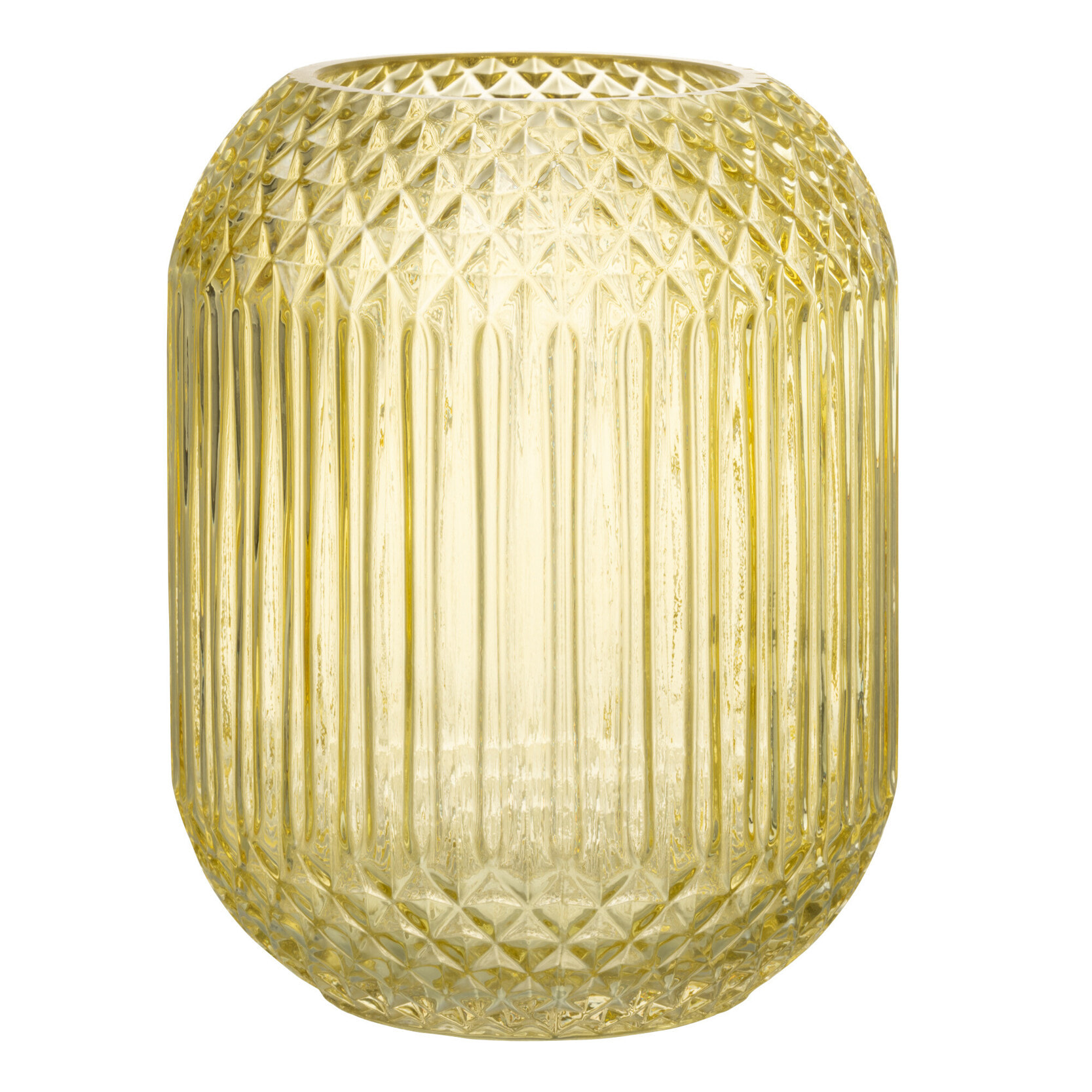 J-Line vase Droit Taille - verre - jaune - medium -  Ø 18.5 cm