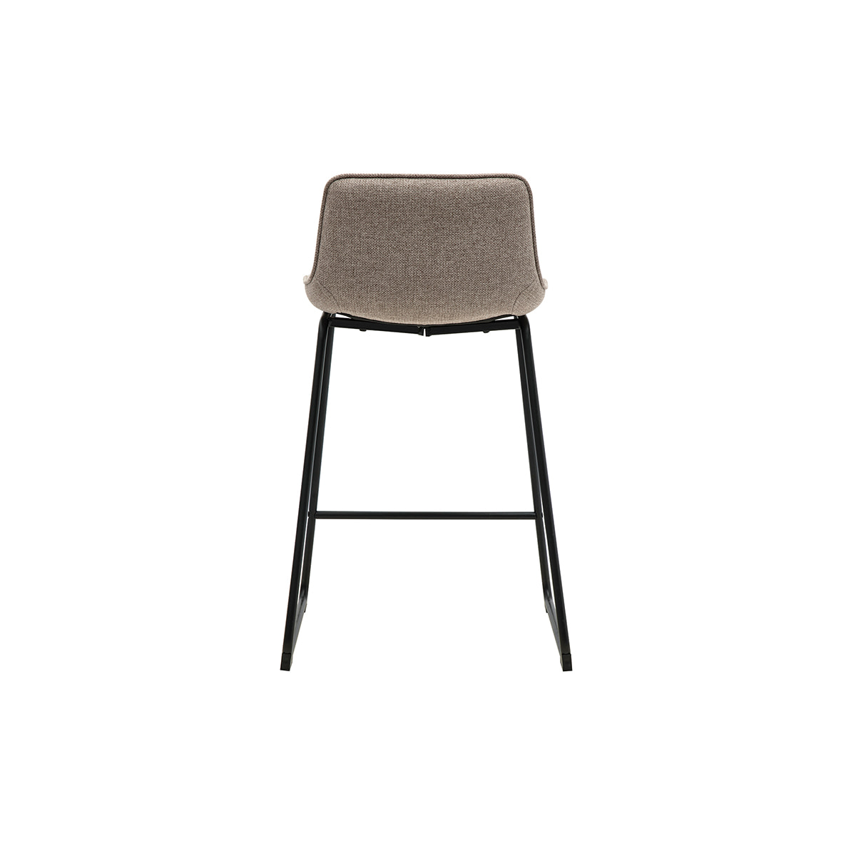 Tabourets de bar en tissu taupe et métal noir H65 cm (lot de 2) BOOST