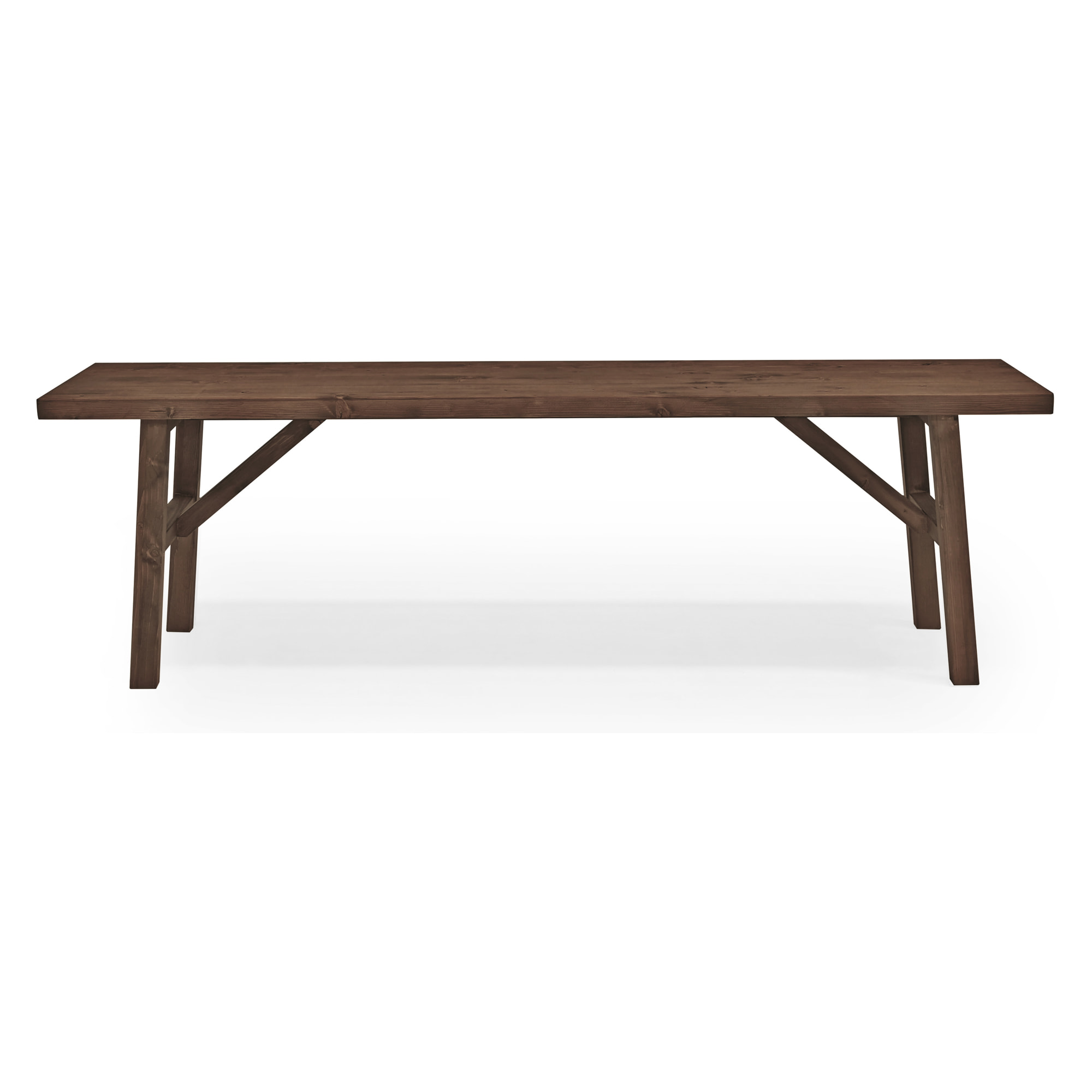 Banc en bois massif ton noyer en différentes tailles