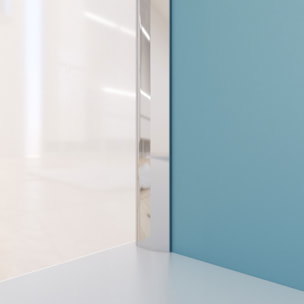 2 profilés muraux de finition en aluminium Chrome H250 cm compatible avec WALL'IT et STONE'IT