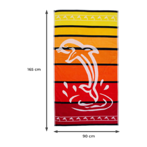Telo Mare Spugna Jacquard Spiaggia Disegno Big Stripe