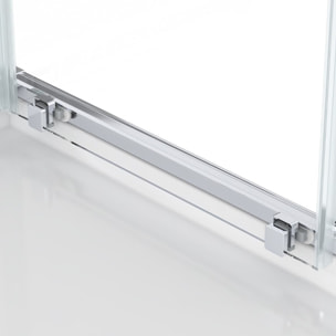 Projet 90x90 cm set cabine de douche carrée en verre sécurit avec receveur, système de douche et profilés (SATPROBOXQ90CRT)