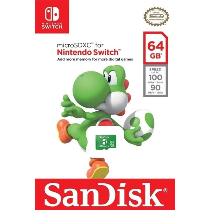 Carte Micro SD SANDISK SDXC 64GB SWITCH
