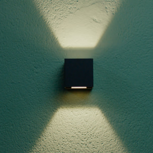 REX (2uds) Aplique Exterior LED con Haz de Luz Modulable IP54 Luz LED Blanco Neutro 4000K 5.2W y 350lm Gris Urbano