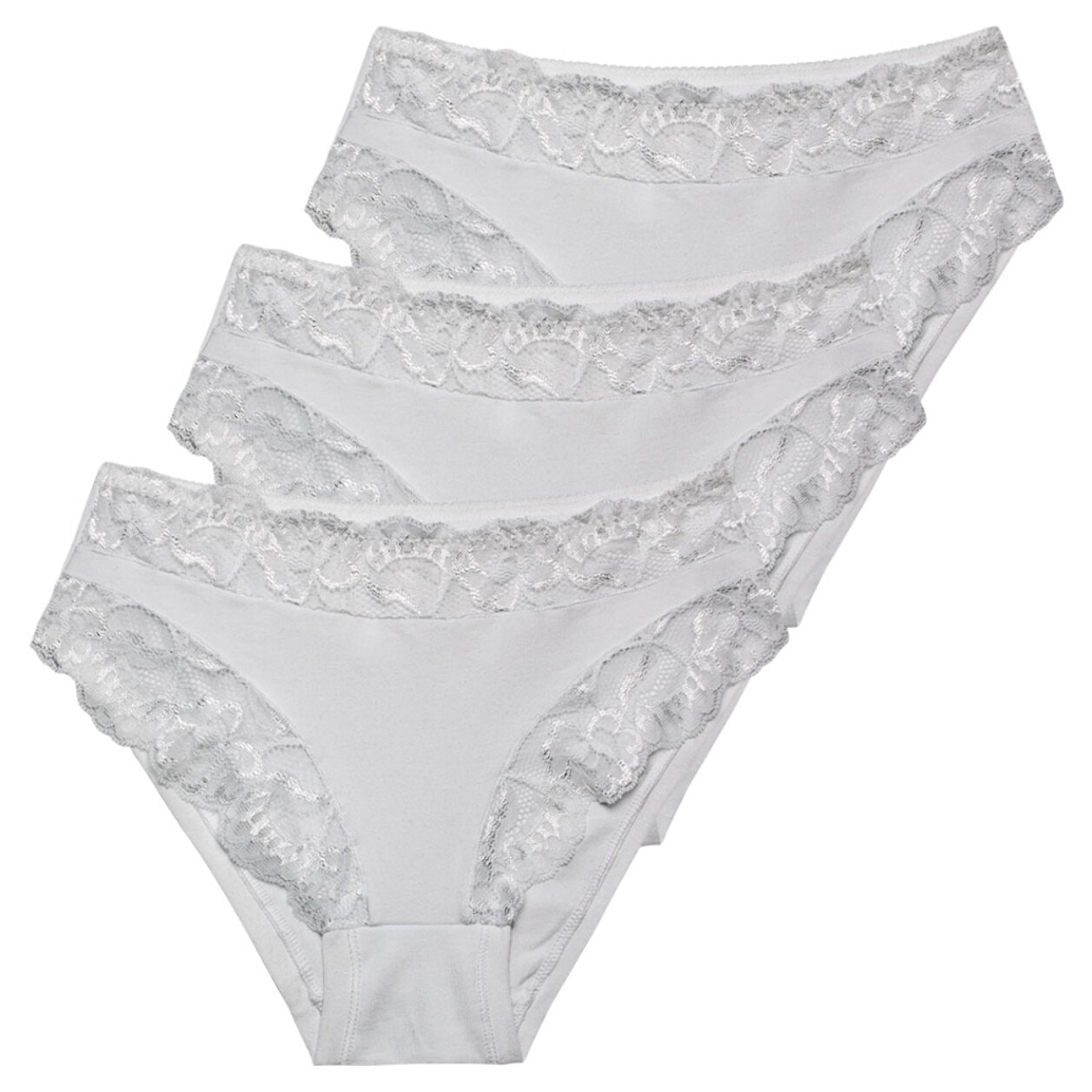 3 Slip da Donna Fianco Alto in Cotone Modal, Art. SA6101, Bianco