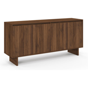 Buffet Yumi 4 portes effet noyer L160cm