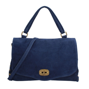 Borsa a mano da donna Made in Italy - Modello Zelia Elite - Pelle scamosciata - 37.0 x 22.0 x 15.0 cm