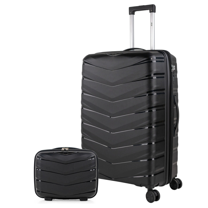 Juego De Maletas Rígidas Pp Jaslen Varese Negro