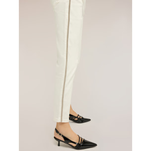 Motivi - Pantalones regular en drill con banda joya - Gris