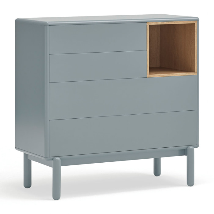Cómoda Corvo 4 cajones gris perla