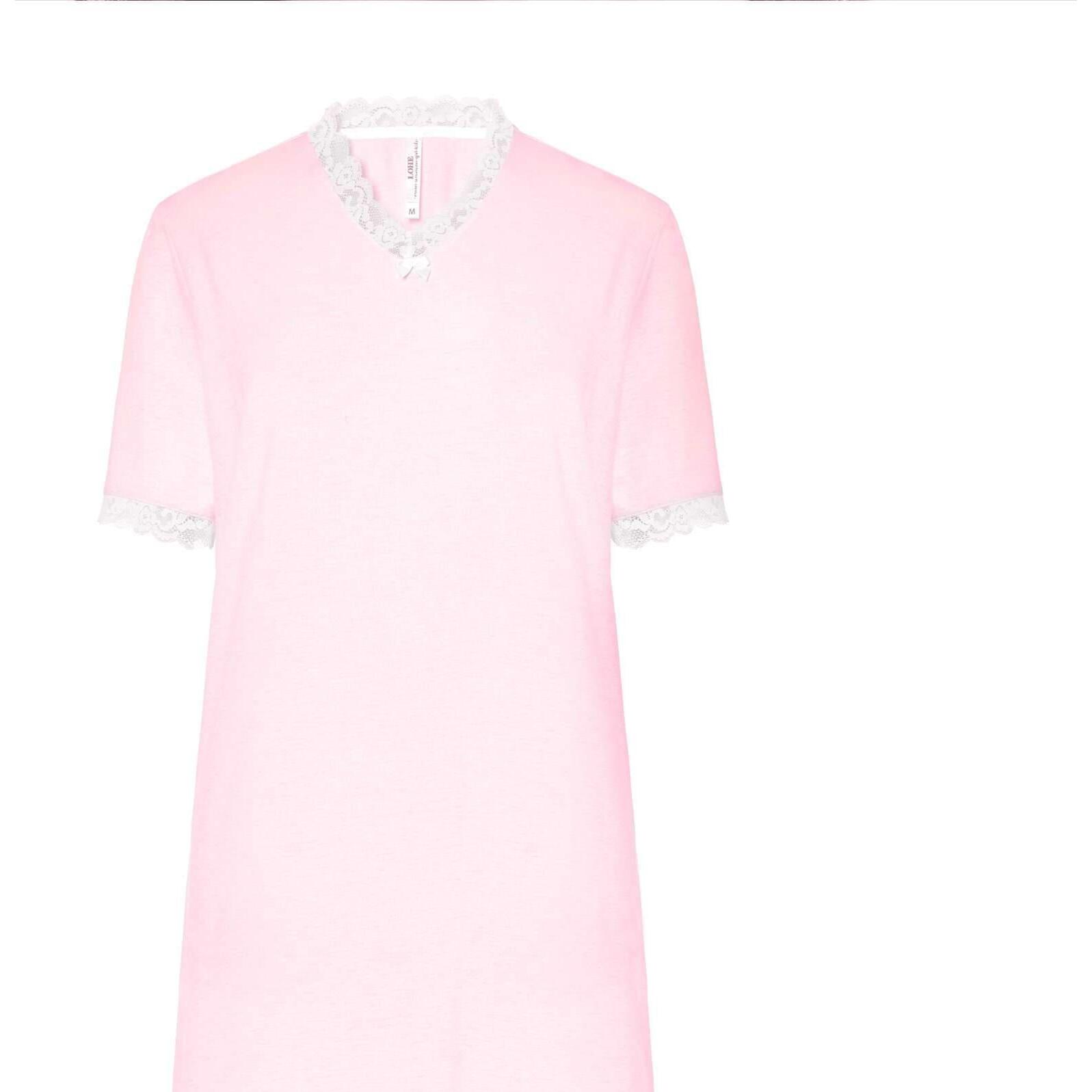 Camisón mujer con encaje escote en pico y clásica manga corta
