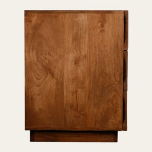 Table de chevet Moru -bois massif de mangue-couleur noyer 40 x 50 x 38 cm