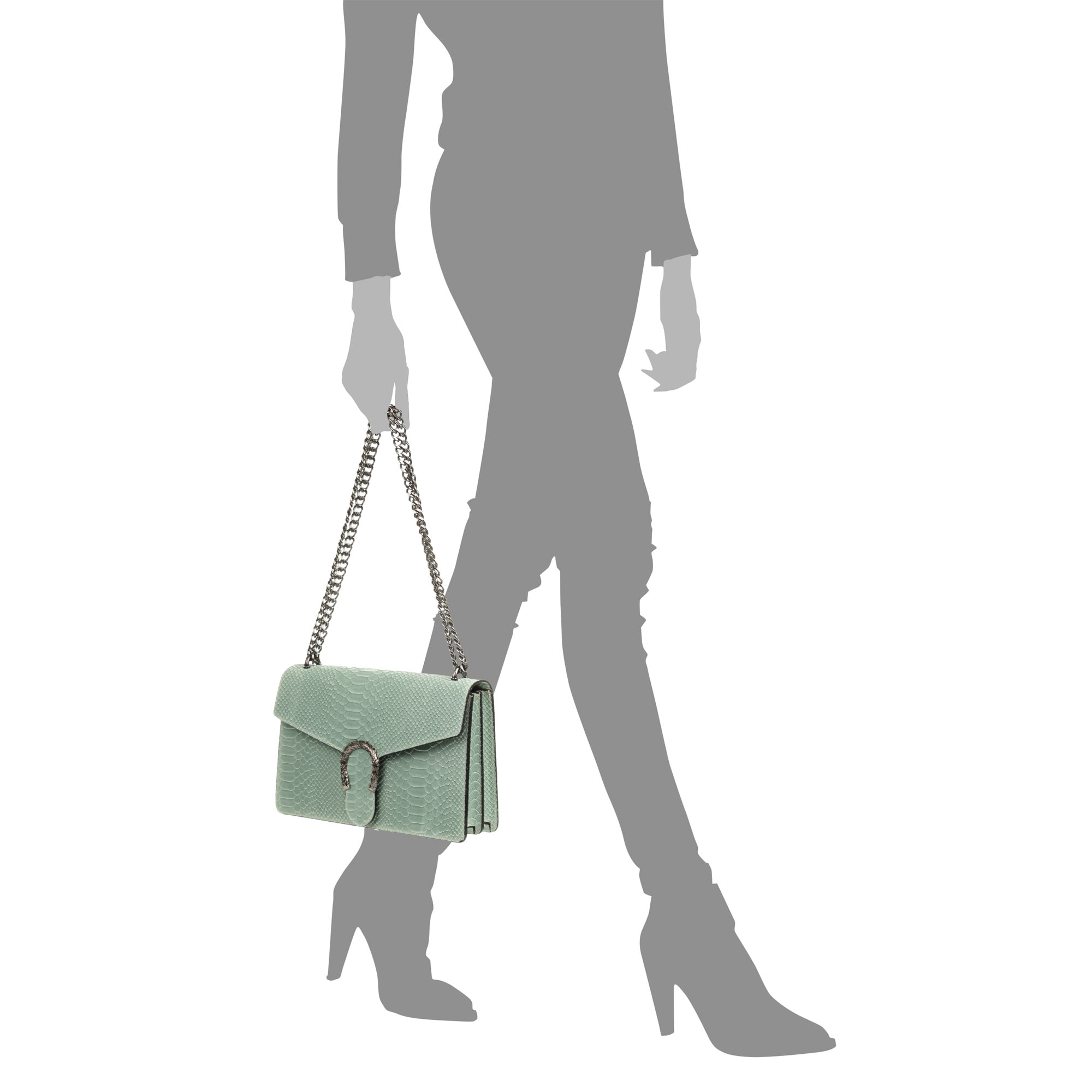 Luce Borsa a mano Donna.Pelle autentica Camoscio Stampa Serpente