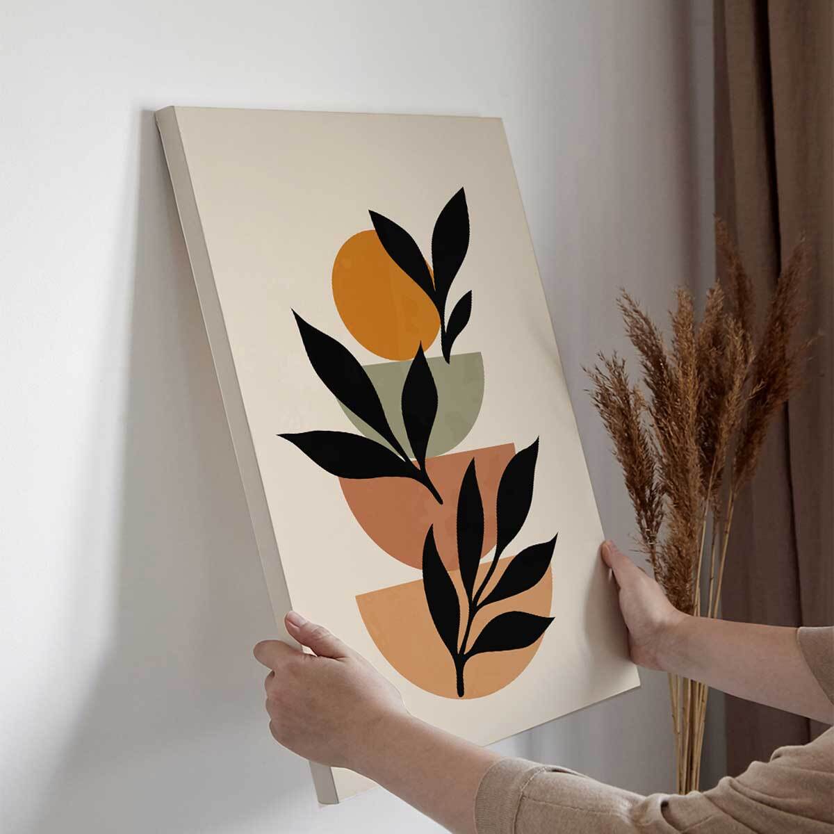 Tableau botanique abstrait soleil moderne Toile imprimée