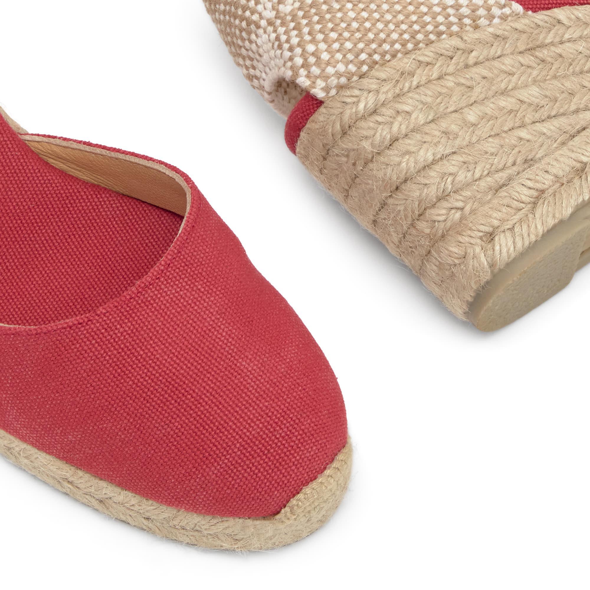 Alpargatas de cuña de mujer Carol en algodón orgánico lavado con cierre de pulsera