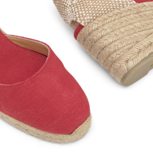 Alpargatas de cuña de mujer Carol en algodón orgánico lavado con cierre de pulsera