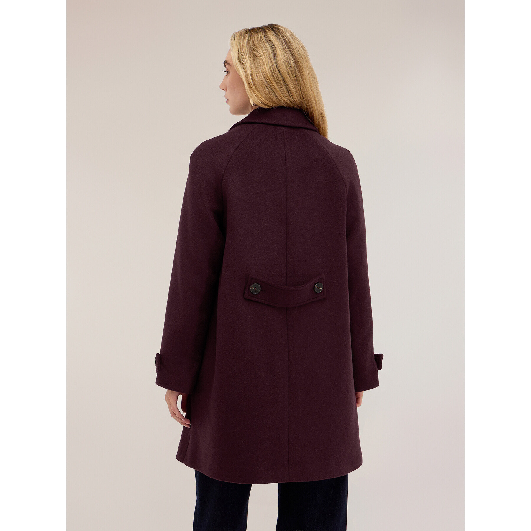 Motivi - Cappotto monopetto in drap misto lana - Bordeaux