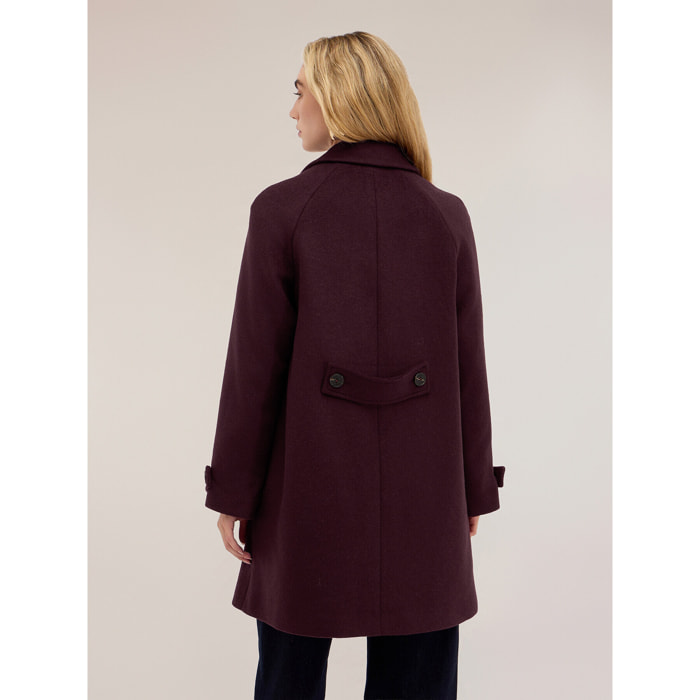 Motivi - Cappotto monopetto in drap misto lana - Bordeaux