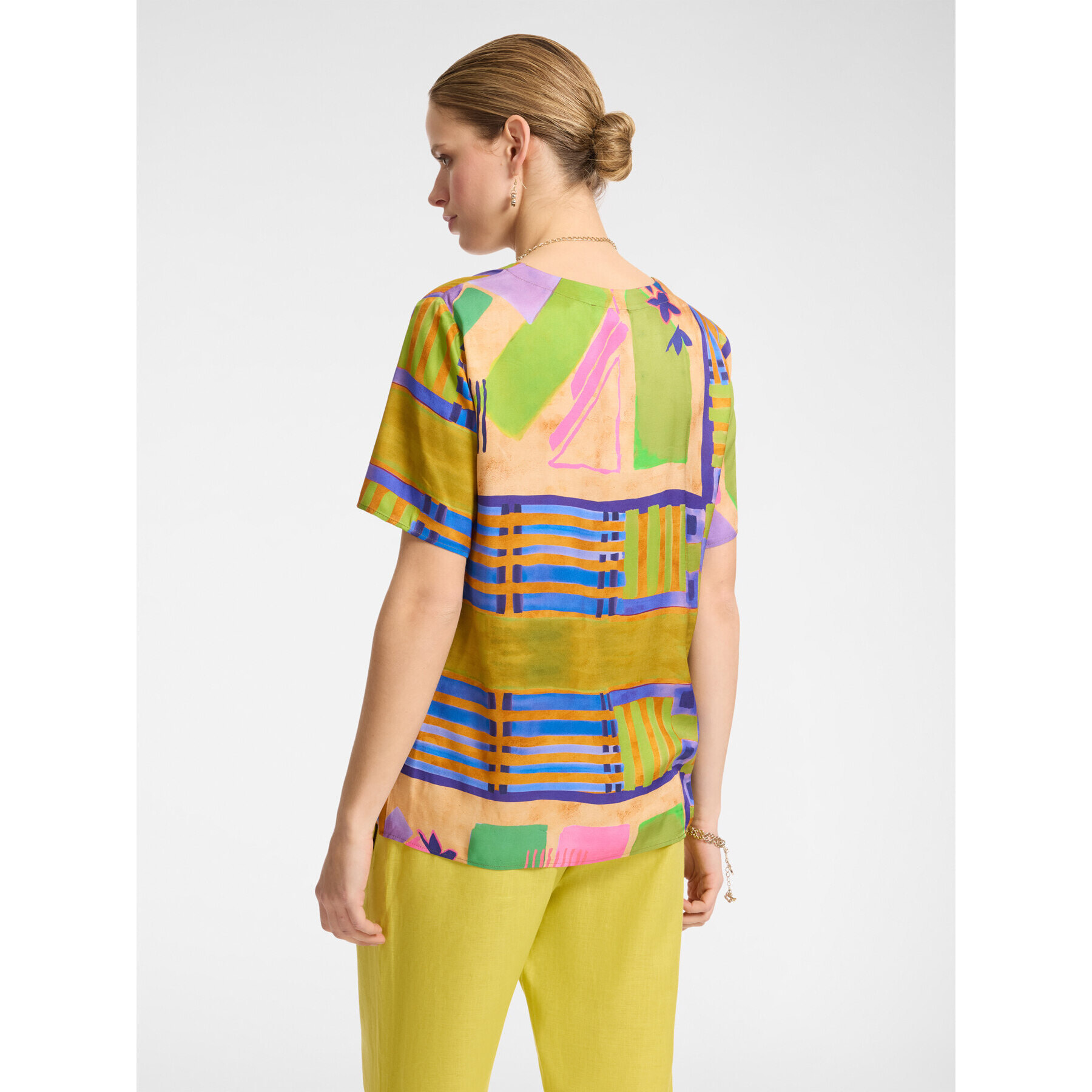 Elena Mirò - Blusa estampada de manga corta - Amarillo