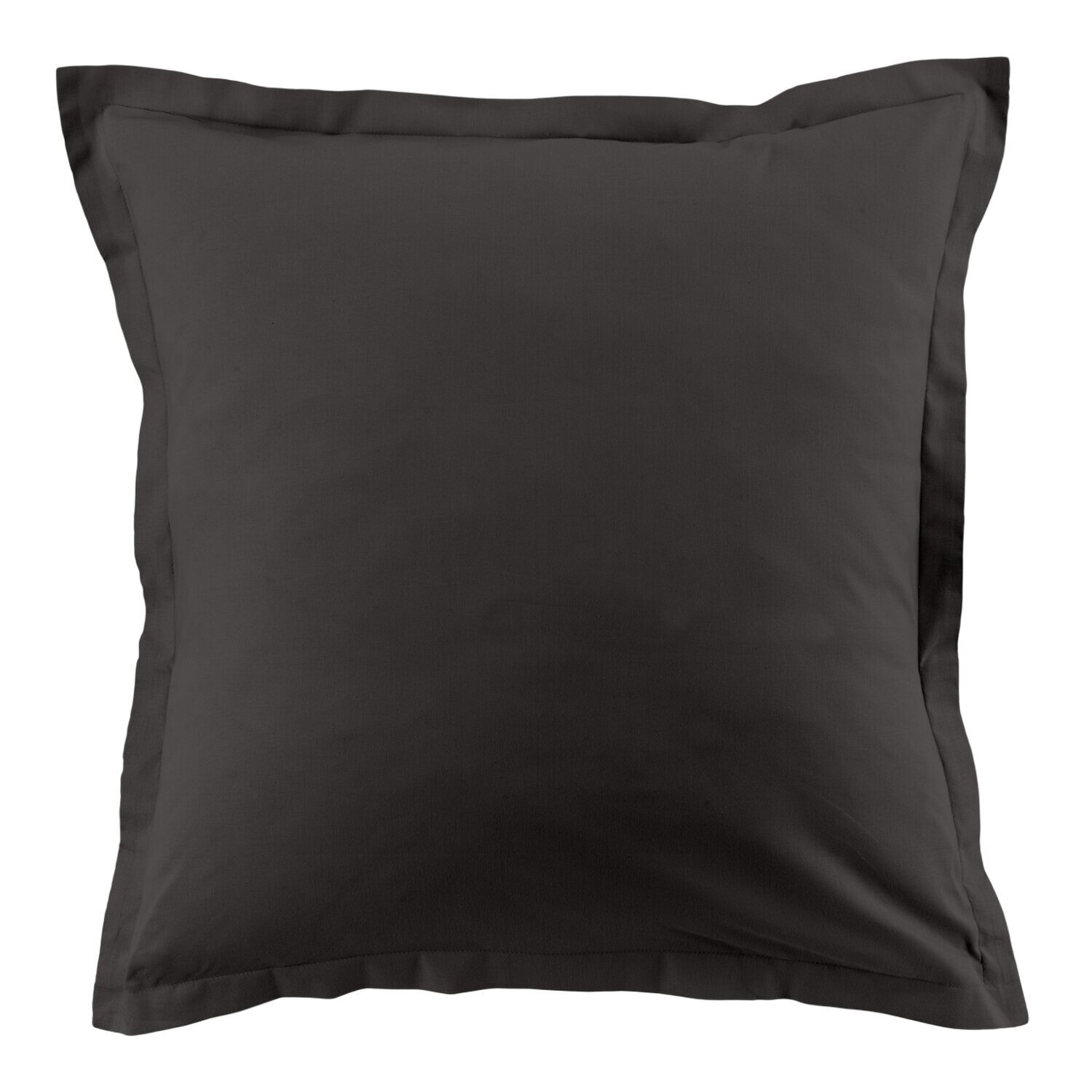 Lot de 2 taies d'oreiller 100% coton 57fils gris foncé