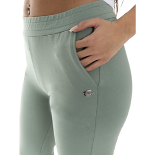 Pantaloni da donna in cotone non Felpeto dritti Leone Basic