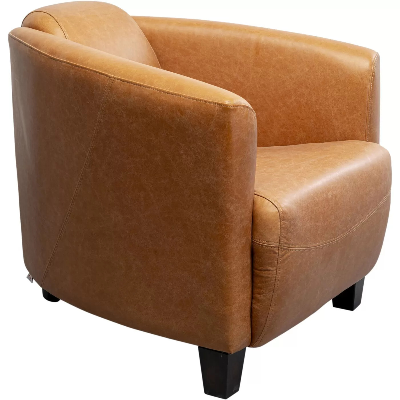 Fauteuil Cigar Lounge cuir marron clair Kare Design