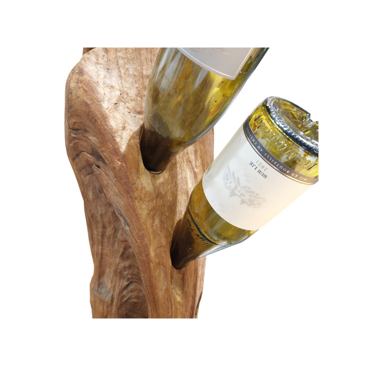 Range bouteille de vin en bois de teck H.180cm - KOOR