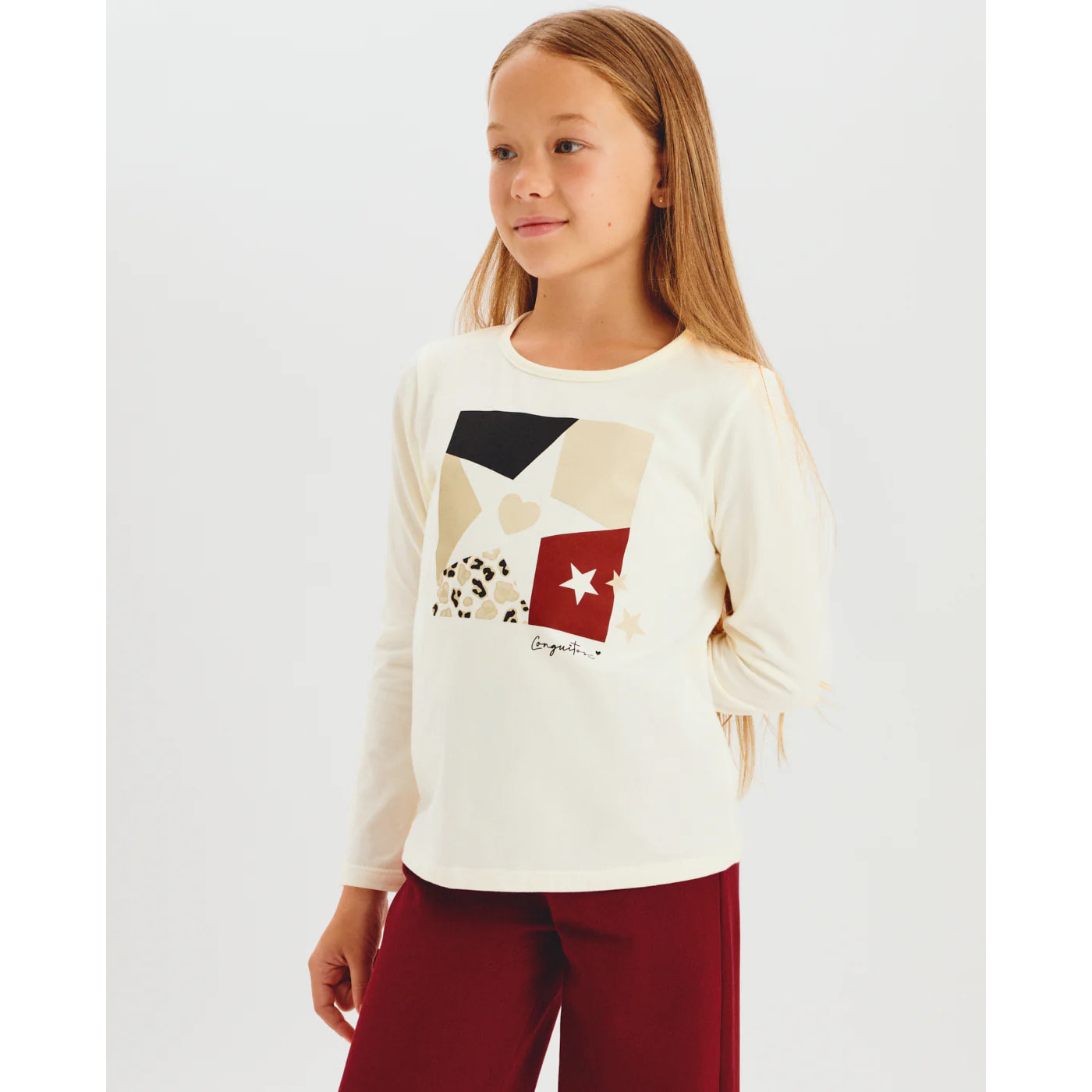 Camiseta Niña Manga Larga Estampado Estrella