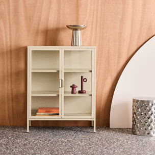 Armoire vitrine acier et verre trempé 2 portes 80cm ARKANSAS