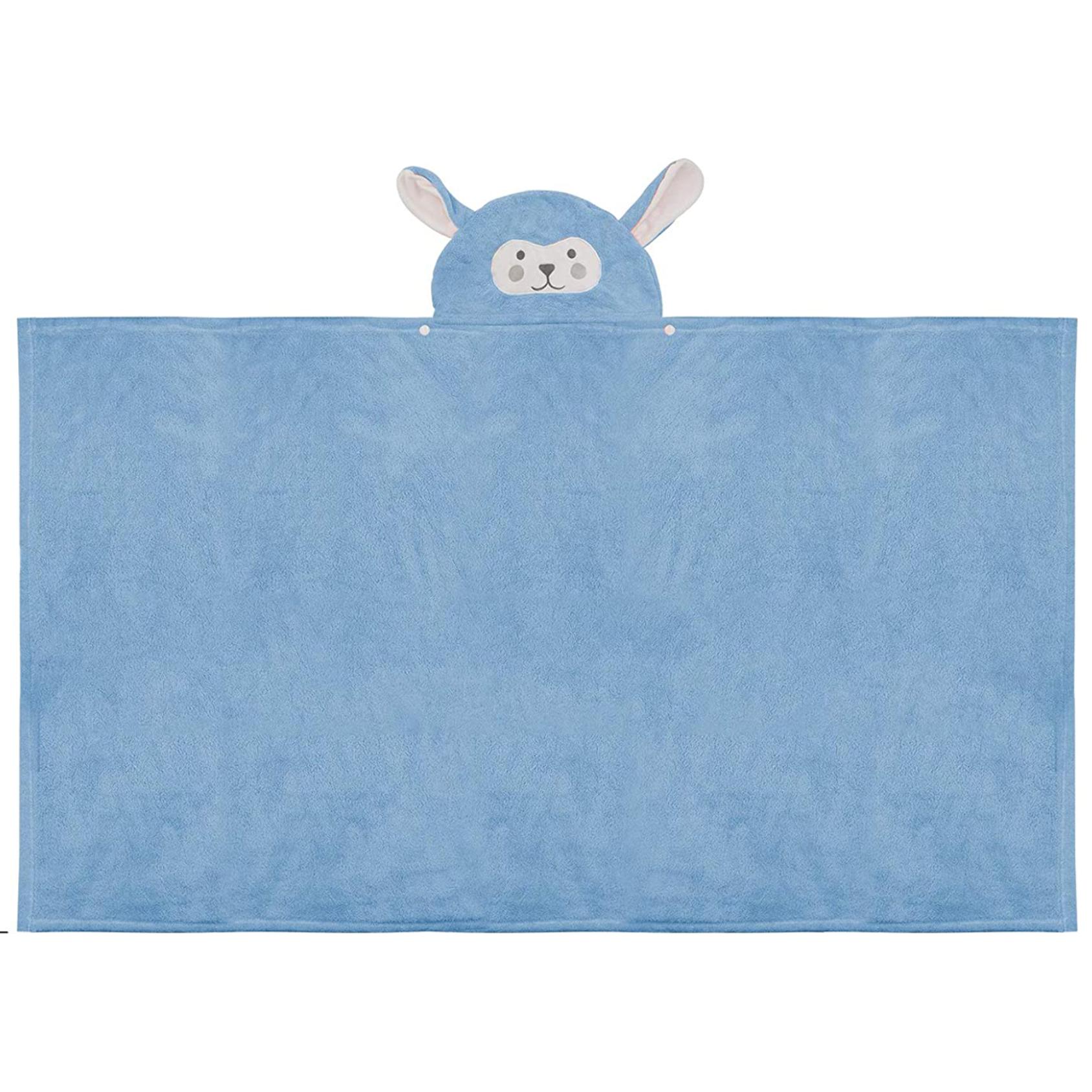 DAM Toalla infantil diseño conejito. 150x1x65 Cm. Color: Azul