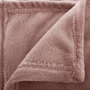 Plaid flanelle rose 180x230cm