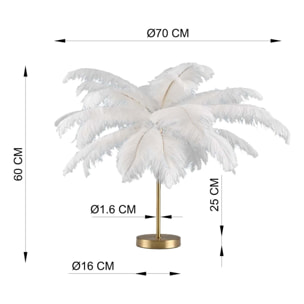 Lampe plumes blanches Kare Design