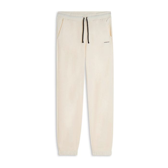 Pantaloni in French Terry modal con elastico sul fondo