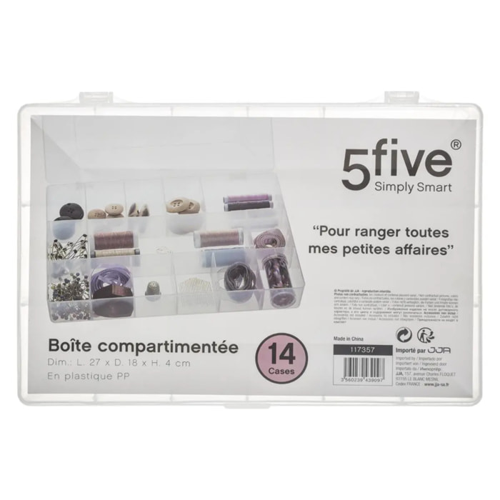 Boîte en plastique compartimentée grand format