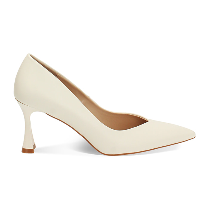 Décolleté donna panna, tacco 8 cm