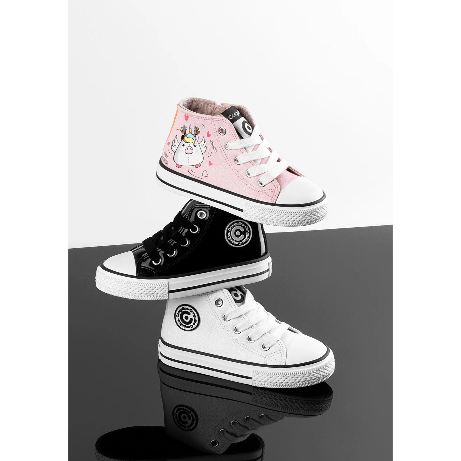 Zapatillas Unicorn Hi-Top Niña Napa Rosa