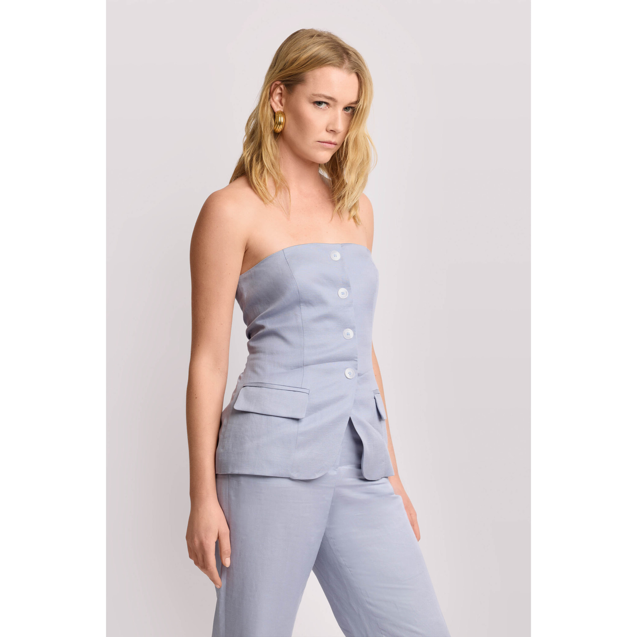 Kocca - Top bustier sartoriale Donna, Tinta unita, Scollo quadrato