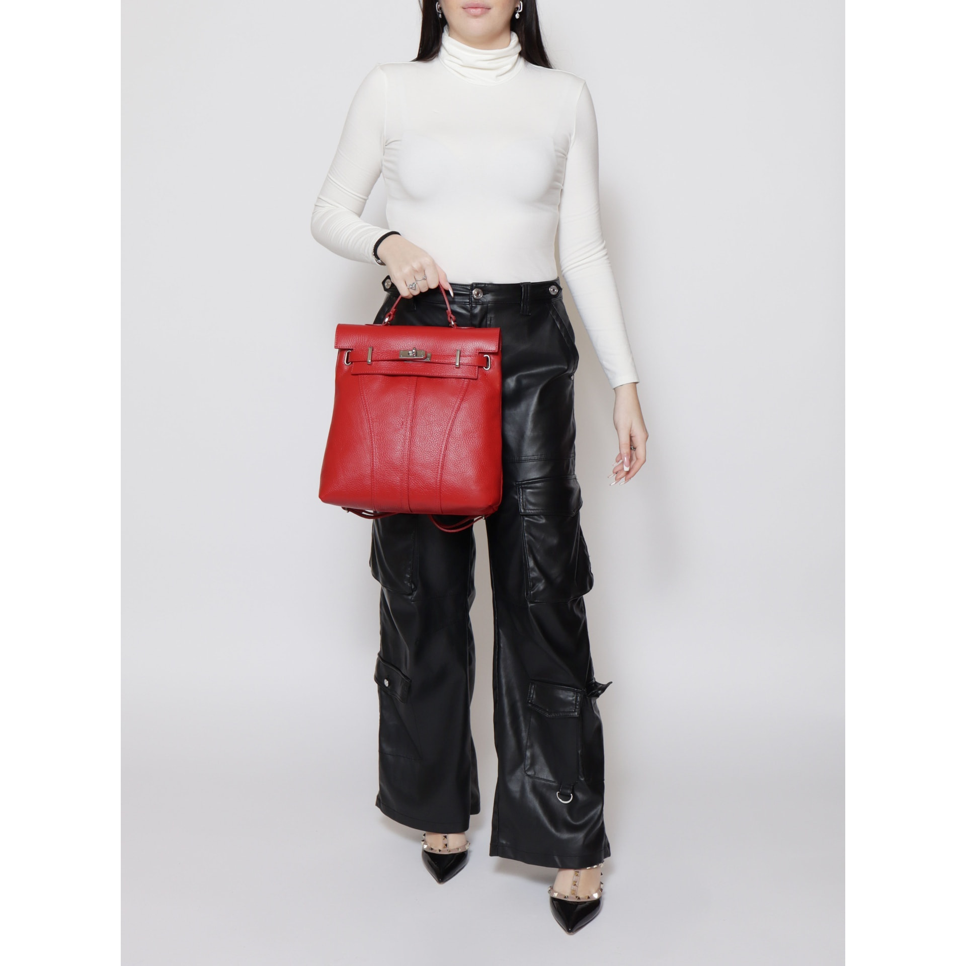 Borsa a mano da donna - Modello False - Vera pelle - 29.0 x 29.0 x 8.0 cm