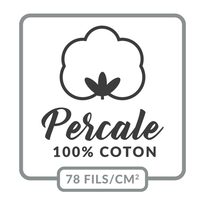 Taie d'oreiller volant plat 100% percale de coton ORIGINE - Blanc