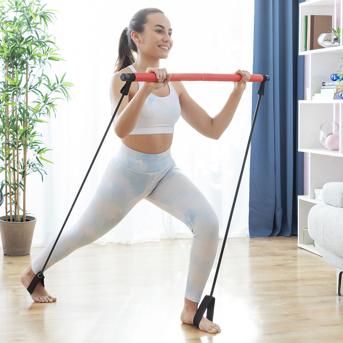 Barre de Fitness avec Élastiques et Guide d'Exercice Resibar InnovaGoods