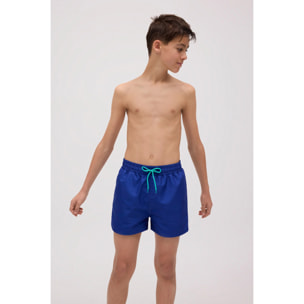 Costume da bagno corto da ragazzo in tinta unita blu scuro
