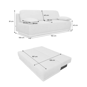 Banquette convertible 3 places bouclette NELSON