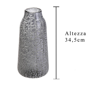 Vaso Vetro Quadretto. Altezza 34,5 Cm - Pezzi 1 - 16X34,5X16cm - Colore: Argentato - Bianchi Dino - Vasi E Cont. Vetro, Alzate