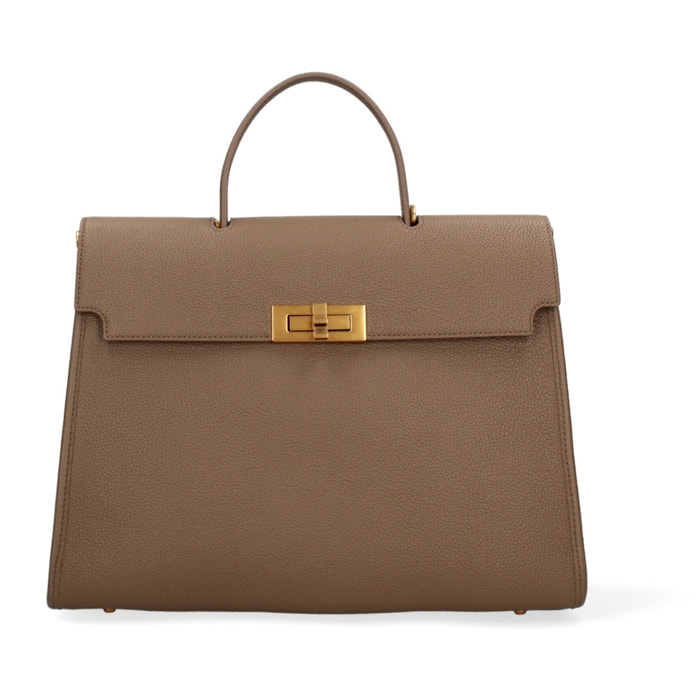 Borsa a mano da donna Made in Italy - Modello Zaffiro Lux - 100% pelle - 35.0 x 27.0 x 13.0 cm