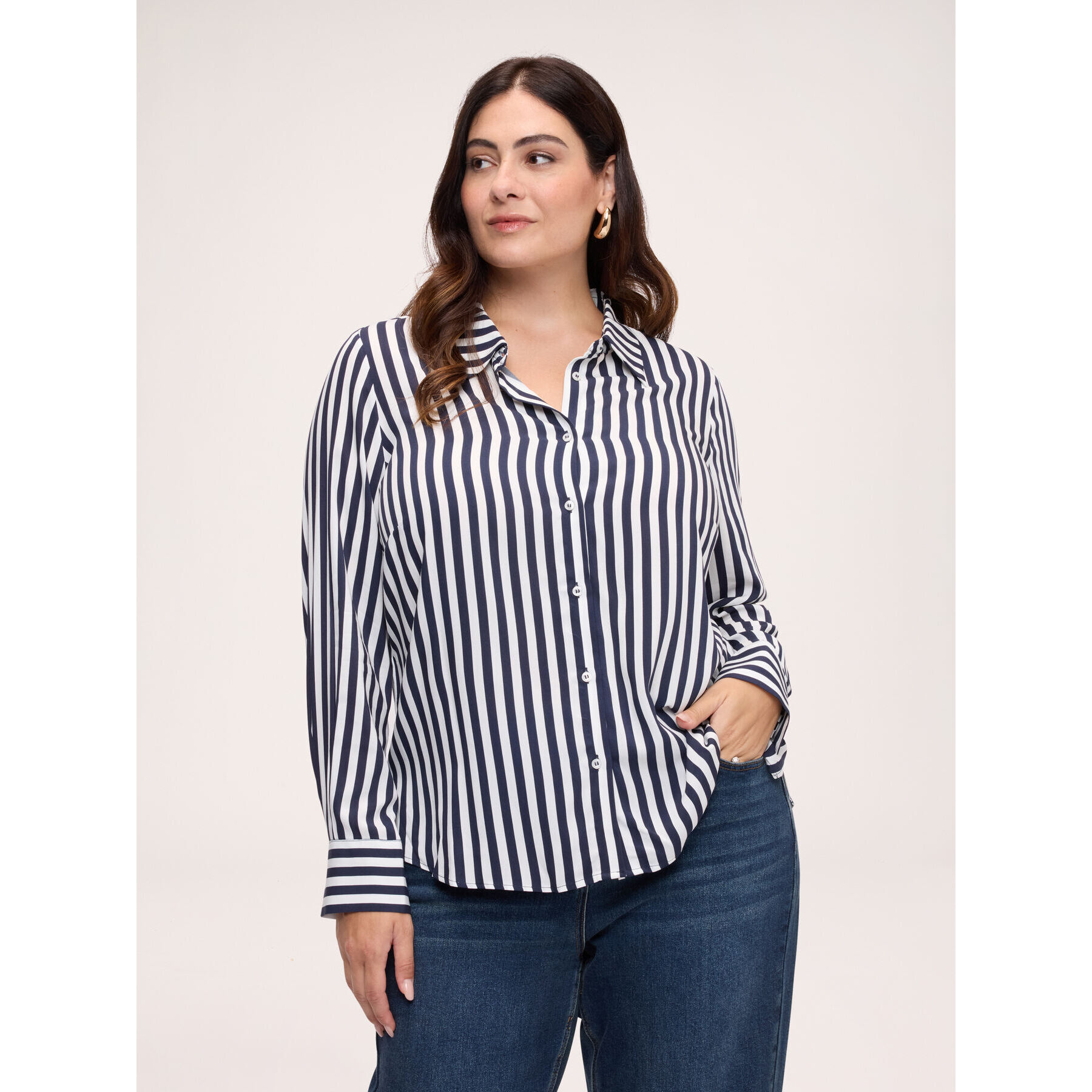 Fiorella Rubino - Camicia a righe in viscosa - Blu