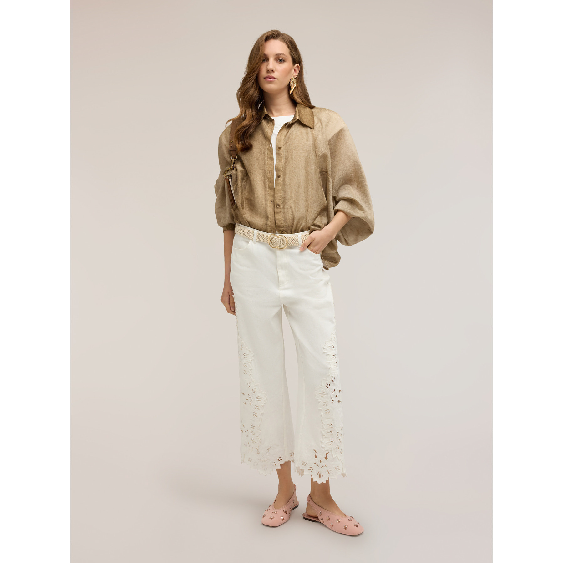 Motivi - Camicia over misto lyocell - Beige
