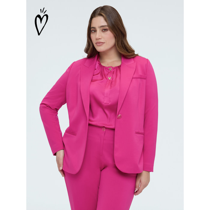 Fiorella Rubino - Blazer en Punto Milano - Fuchsia