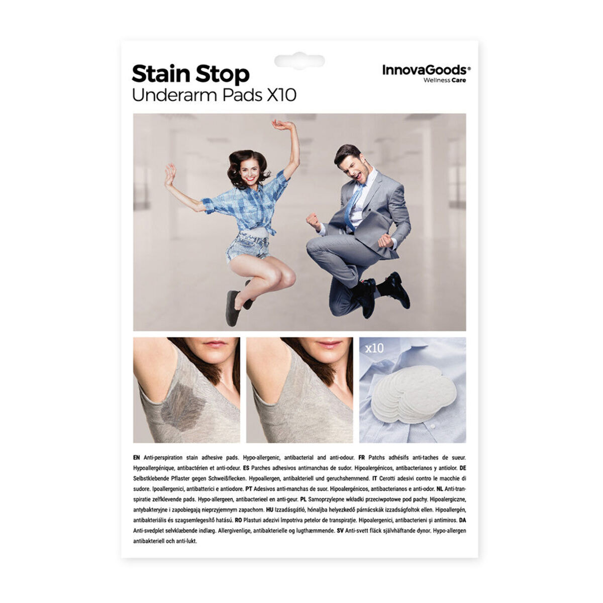 Pad per Ascelle Assorbenti Antisudore Stain Stop InnovaGoods