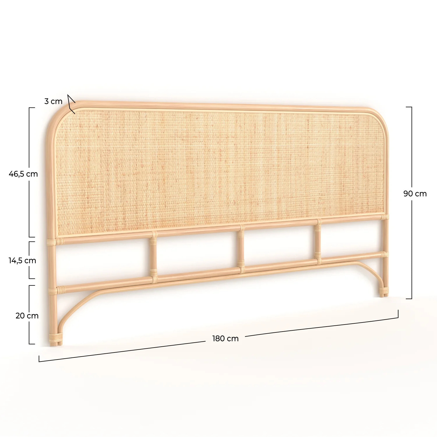 Tête de lit 180 cm en rotin naturel - Grace