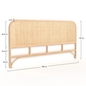 Tête de lit 180 cm en rotin naturel - Grace